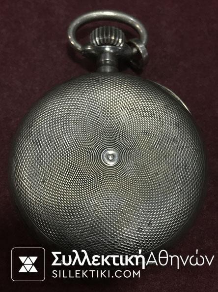 Ασημένιο ρολόι τσέπης Roskopf τρικάπακο