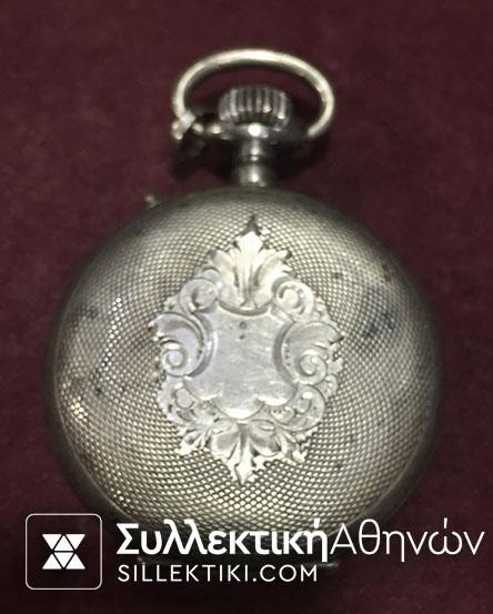 Ασημένιο ρολόι τσέπης Roskopf τρικάπακο