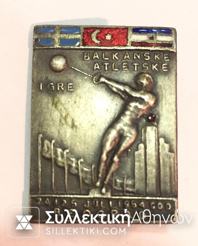 Rare Pin 1954 Balkan Olympic Games