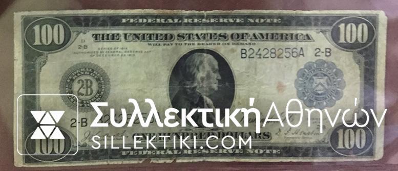 USA 100 Dollar 1914 VG RARE