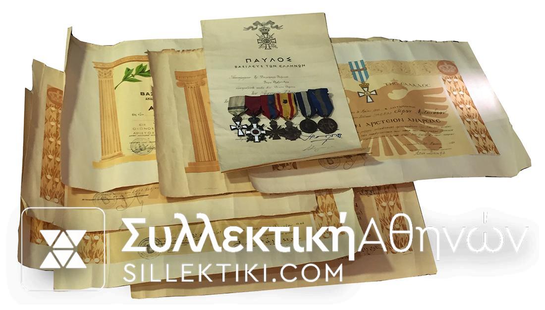 Bar Of 6 Medal Of WII With all Diplomas