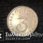 GR. BRITAIN 3 Pence 1763 UNC