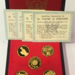 SAINT THOMAS Set Of 5 Gold Coins Proof 1977 RARE