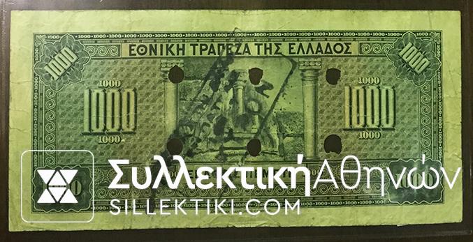 PATRA Cancel. on 1000 Drachmas 1926