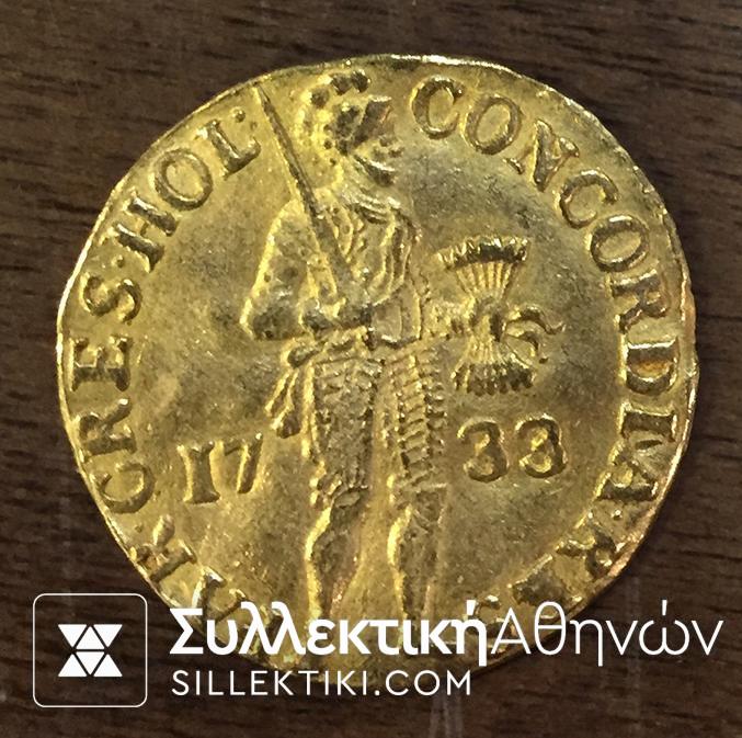 NETHERLANDS Gold Ducat 1733