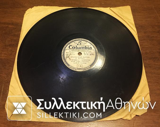 Δίσκος γραμμοφώνου ΜΗΤΣΑΚΗΣ-ΤΑΤΑΣΟΠΟΥΛΟΣ ¨Απόψε ειναι βαριά" και "Είναι κρίμα"