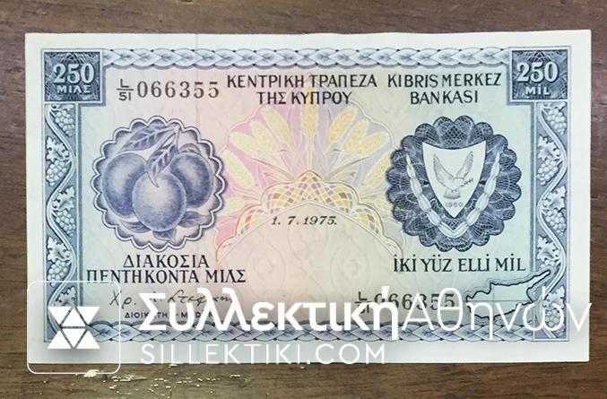 CYPRUS 250 Mils 1975 AU