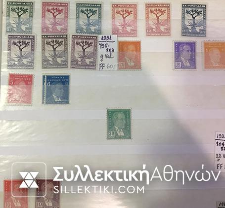 ΤΟΥΡΚΙΑ Συλλογή Ασφράγιστα από το 1900