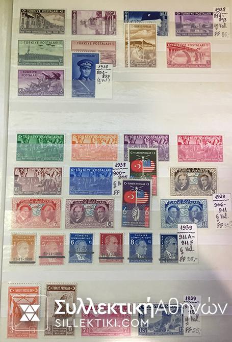 ΤΟΥΡΚΙΑ Συλλογή Ασφράγιστα από το 1900