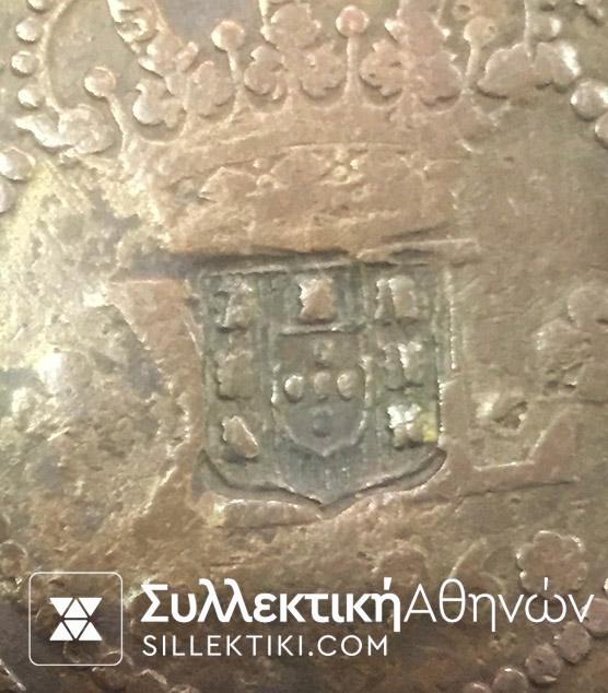 ΒΡΑΖΙΛΙΑ (Πορτογαλλικής κτίσης) Χάλκινο 42 mm Countermarked 1796 VF