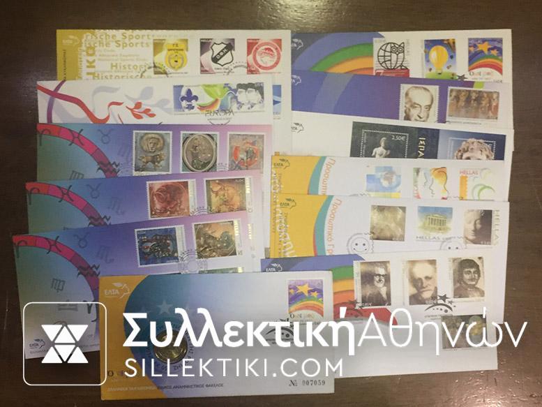 Collection of 12 FDC 2007 face value about 42€