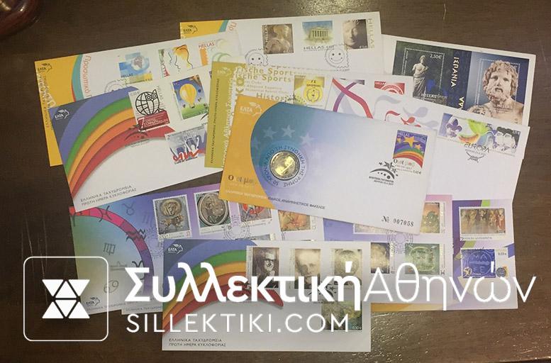 Collection of 12 FDC 2007 face value about 42€