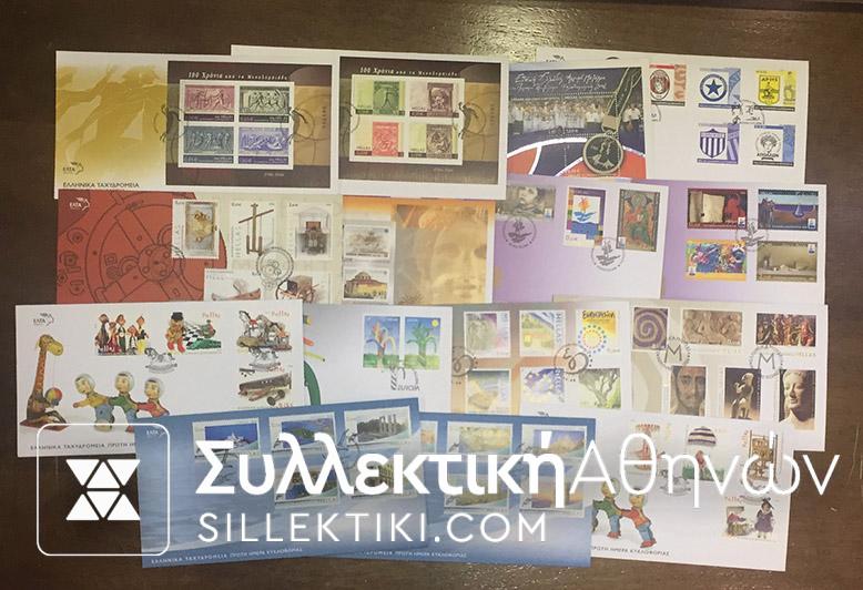 Collection of 15 FDC 2006 face value about 62€