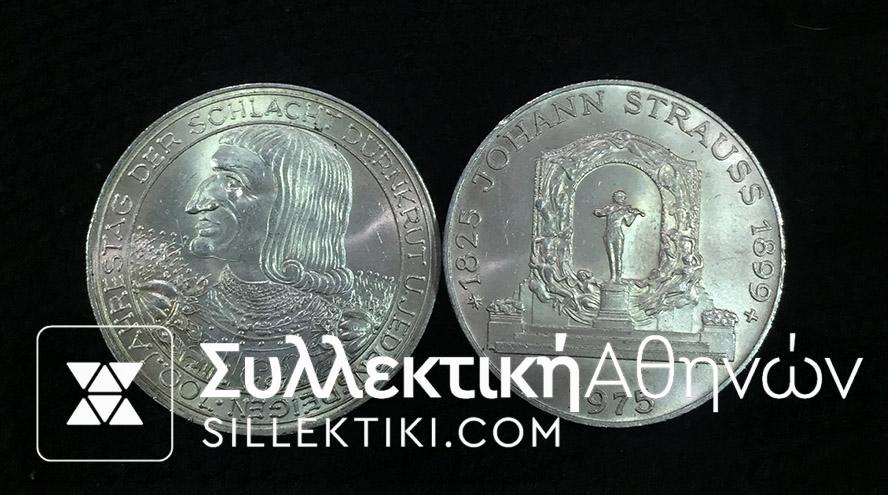 AUSTRIA 2 X 100 Schilling 1973 and 1978 UNC