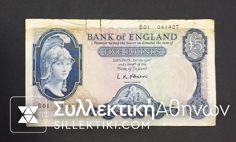GR. BRITAIN 5 Pound 1949-55 F