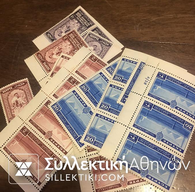 EGYPT .1936-38 Yvert 203/5 and 206/8 many sets MNH