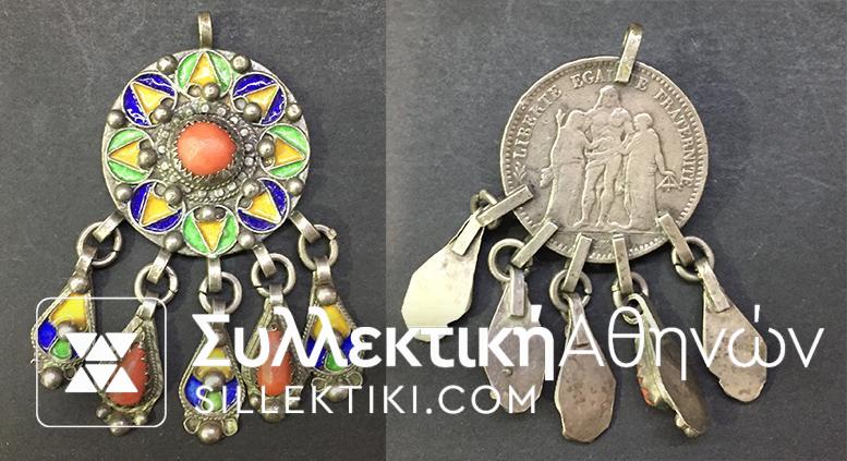 Silver item with enamel