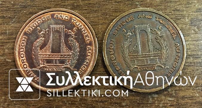 2 Tokens tribrough bridge and tunelauthority