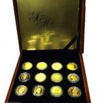 Collection of 12 Restrike Gold 18 k Coins Drachma 1832-2002