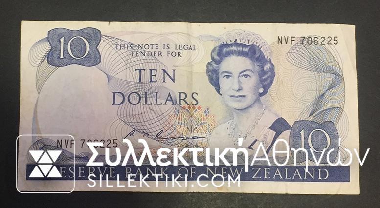 NEW ZEALAND 10 Dollar 1985 XF