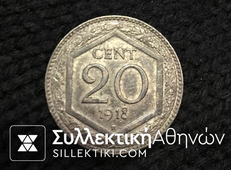 ITALY 20 Cent. 1918 AU