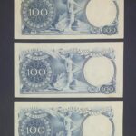 100 Δραχμές Κανάρης 3 συννχόμενα τα δύο UNC το τρίτο AU