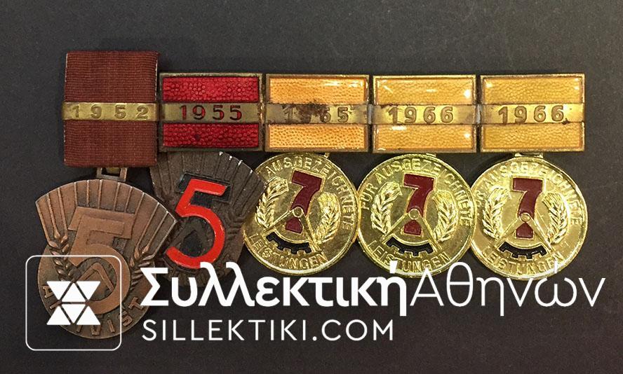 GERMANY GDR DDR Bar Of 5 Medal