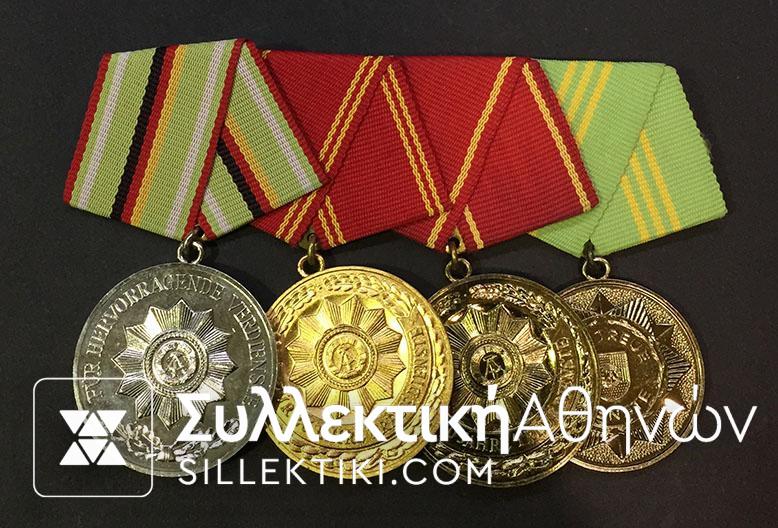 GERMANY Bar Of 4 Military Medals