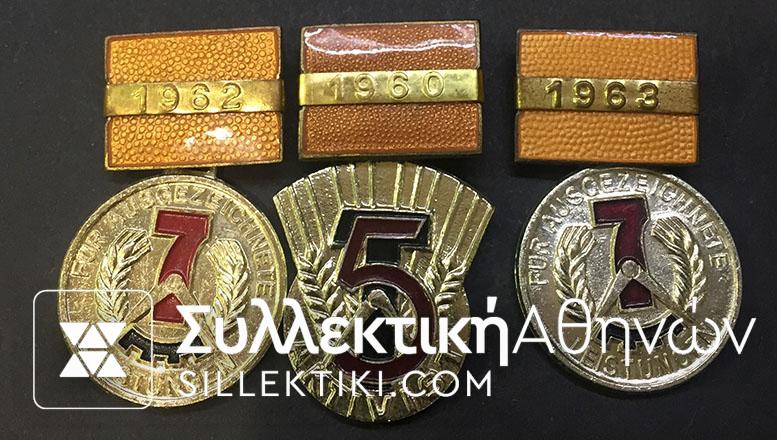 GERMANY 3 Medals 1960-62/63