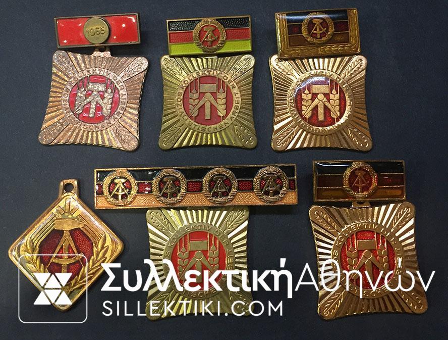 GERMANY DDR 5 Different Medals