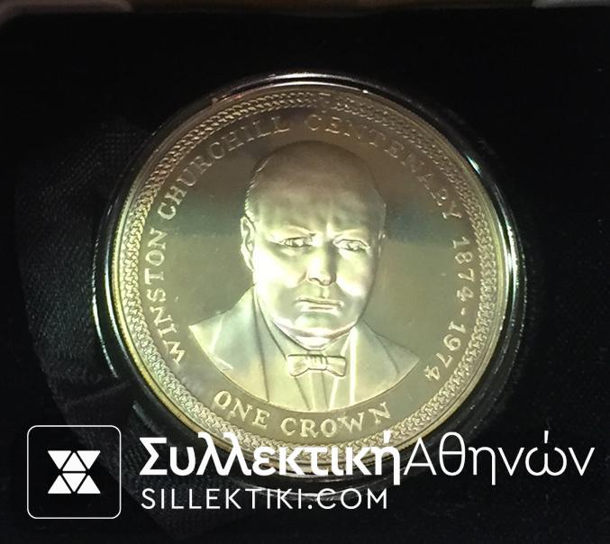 ΝΗΣΙΑ ΤΟΥ ΜΑΝ Κορώνα 1874-1974 UNC