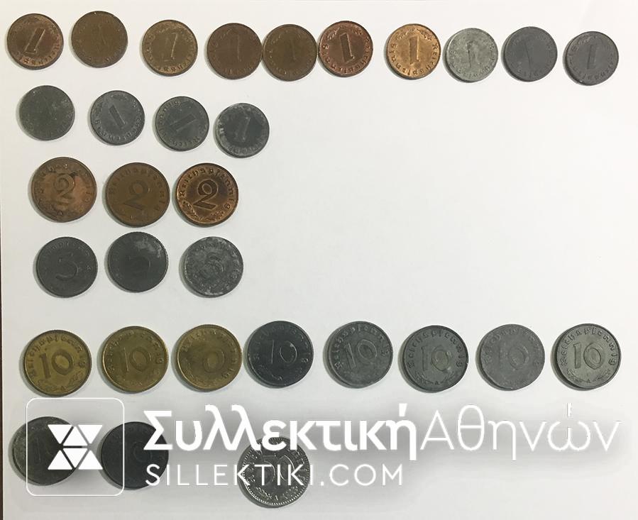 ΓΕΡΜΑΝΙΑ Ράιχ Συλλογή 30 Διαφοερτικά 1936-1947 F to ΑU