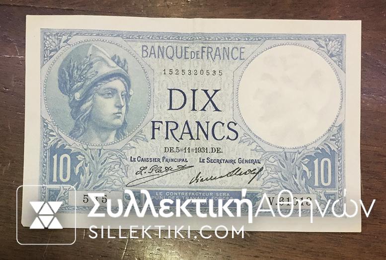 FRANCE 10 Franc 1931 XF+++