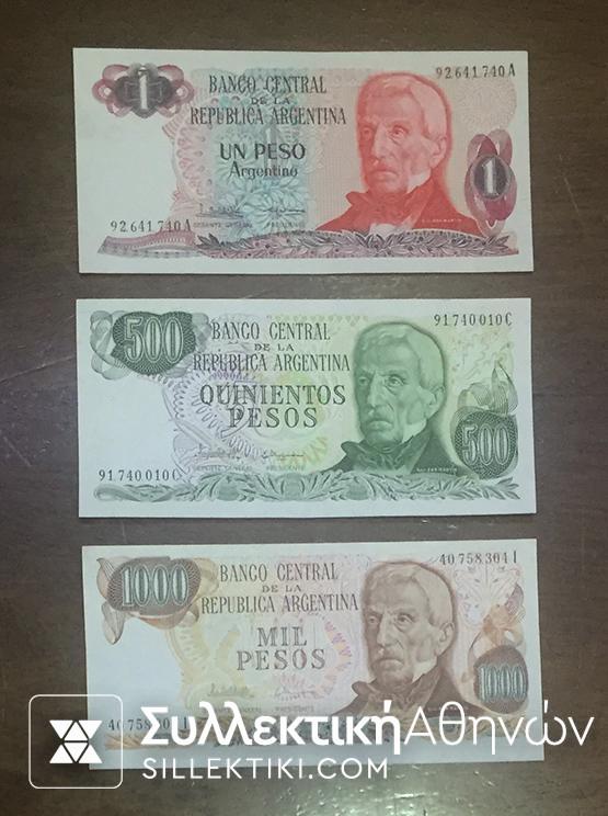 ARGENTINA 3 Notes UNC