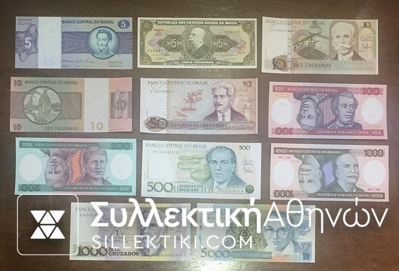 BRASIL 11 Different Notes UNC