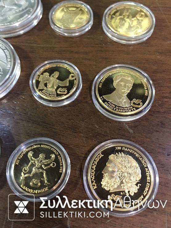 Κομπλέ σετ (6 χρυσά και 9 ασημένια) Πανευρωπαικών Proof 1981-82