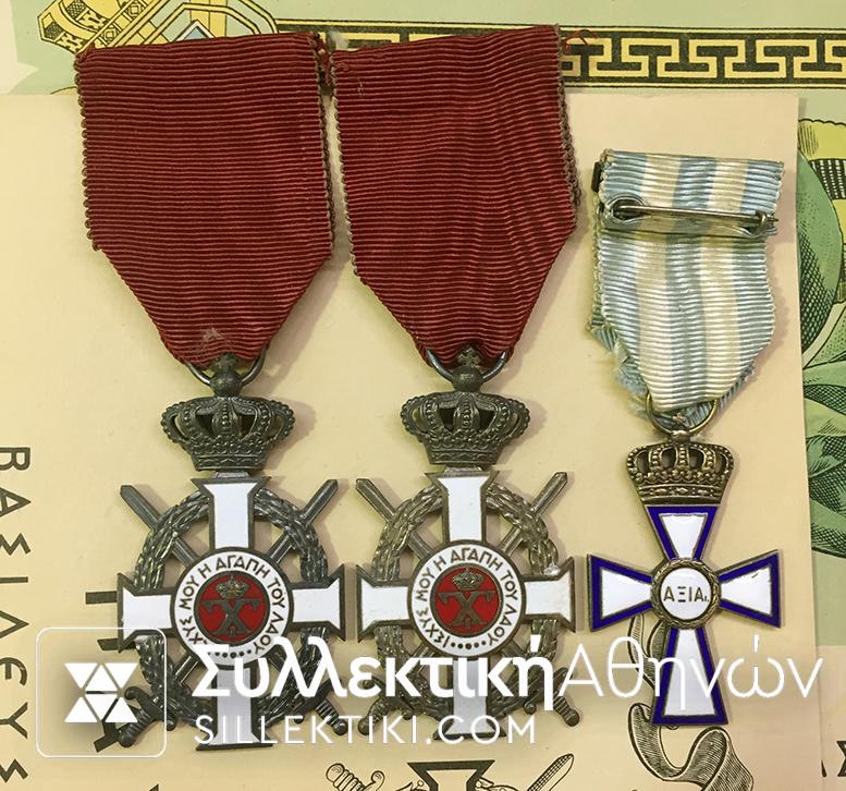 Στρατιωτικό Αρχείο με 6 Μετάλλια , 7 Απονομές και διάφορα Εγγραφα