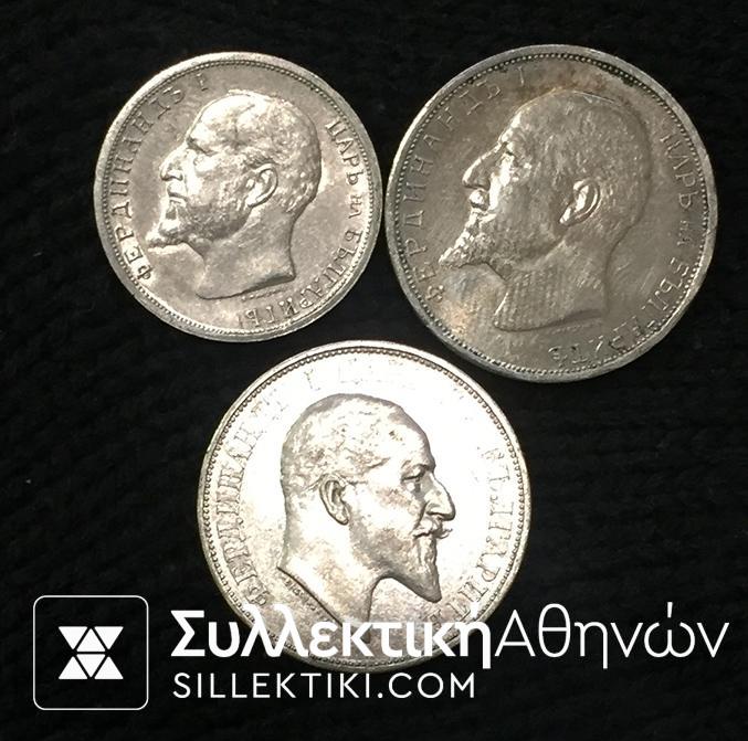 BULGARIA 3 Silver Coin AU-UNC