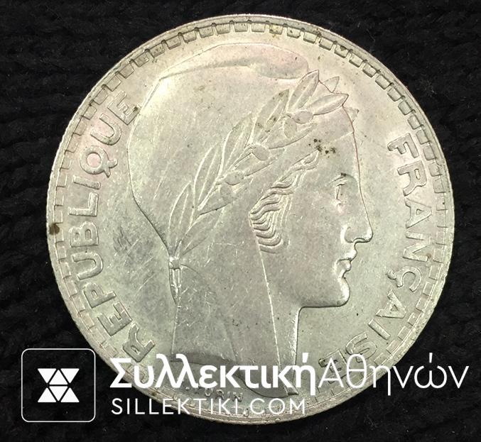 FRANCE 20 Franc 1938 Xf/AU