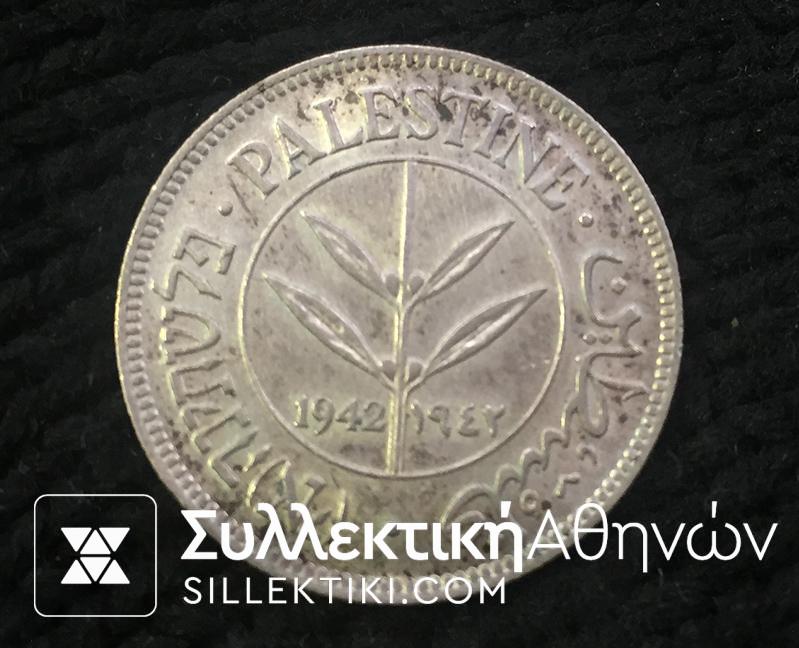 PALESTINE 50 Mils 1942 Au/UNC