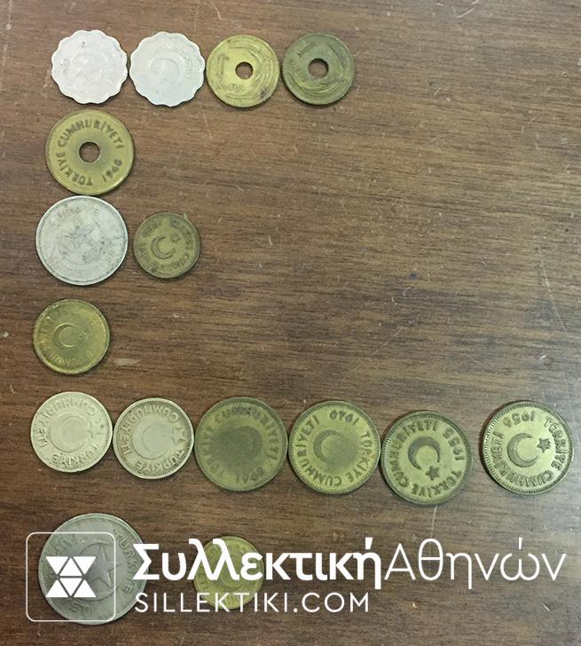 TURKEY Collection of 16 coins
