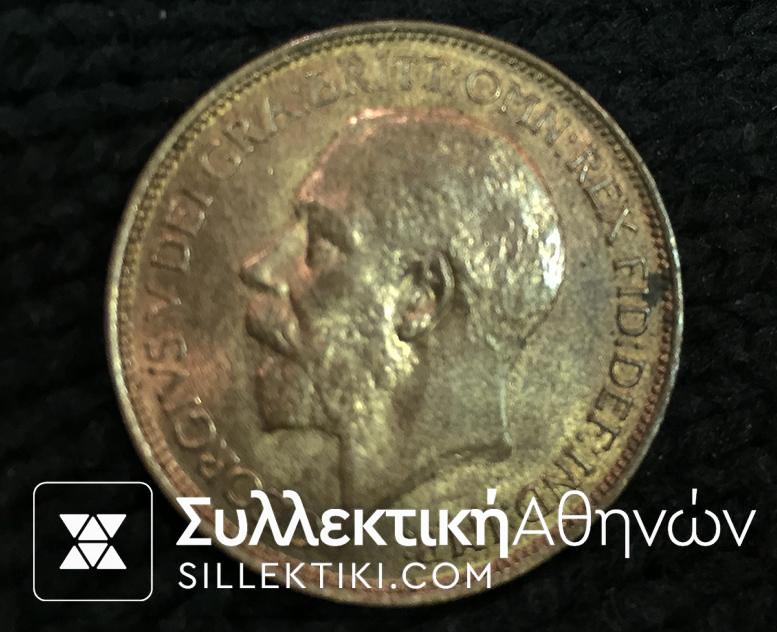 GR. BRITAIN 1/2 Penny 1924 BU