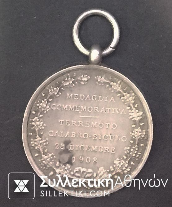 ΙΤΑΛΙΑ Μετάλλιο για τον σεισμό της Μεσήνης 1908 Rare