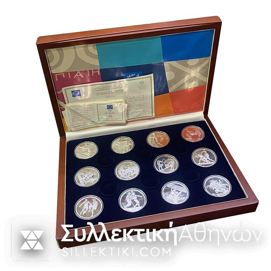 Πλήρες σετ 12 Νομίσματα  Ολυμπιακών αγώνων Αθήνας 2004