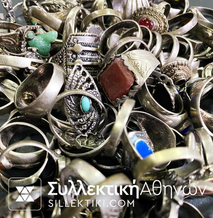 90 Ασημένια δαχτυλίδια