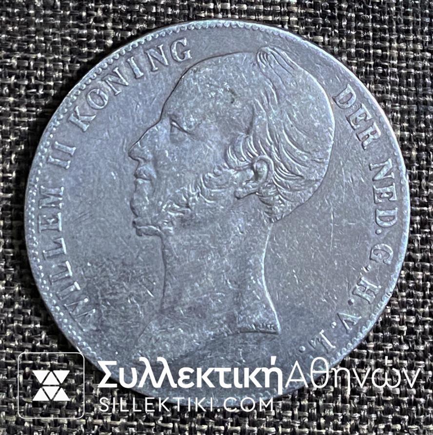 NETHERLANDS 2 1/5 Gulden 1845 VF++