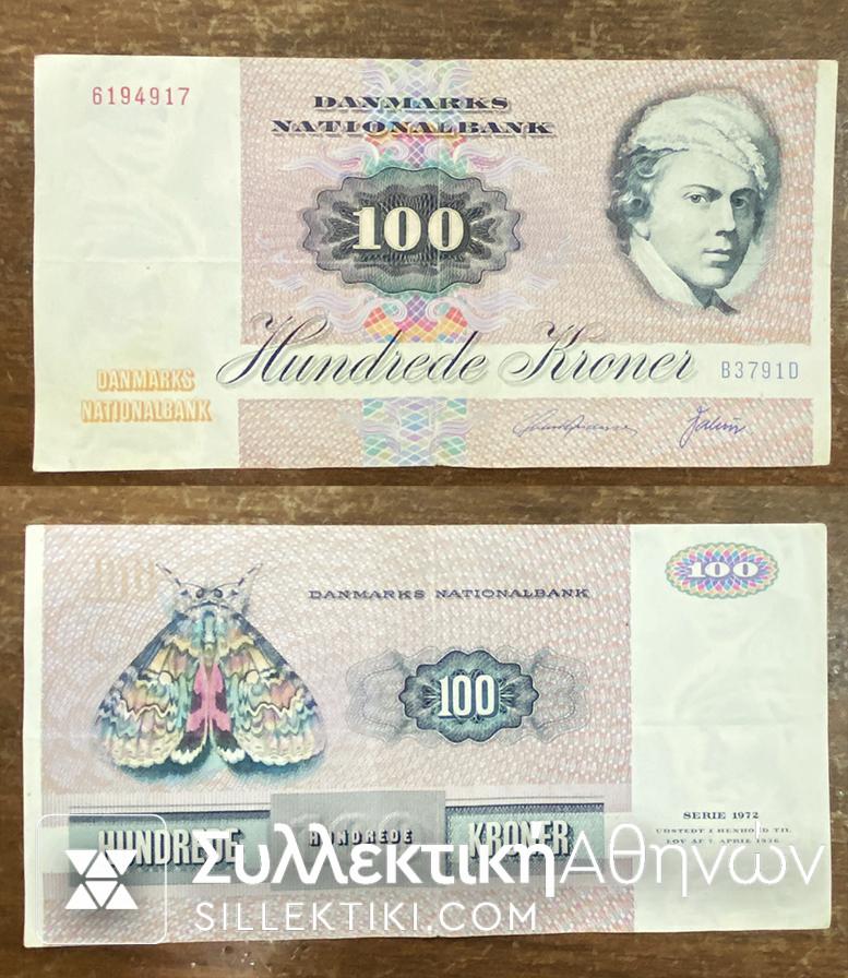 DENMARK 100 Kroner 1972 XF