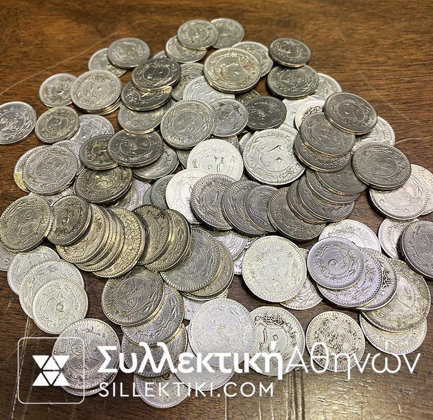 TURKEY Super Mega Lot Of 94 Coins of 94 coins of Mohamed 192- 1936 VF to AU