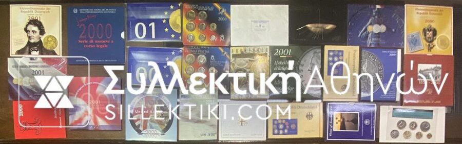 Collection of 24 Different Blister coins European 2000-2002