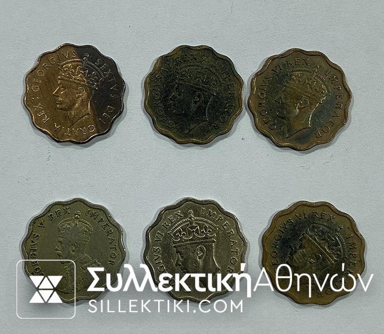 CYPRUS Collection 5 Different Coins Of 1/2 Piastre